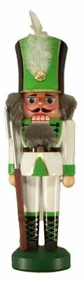 Rudolphs Schatzkiste Nussknacker Soldat weiß Höhe 26cm NEU Weihnachten Seiffen Nutcracker Nüsse Erzgebirge Winter Dekoration Holzkunst Holz Weihnachtsmann Christmas Walnuss
