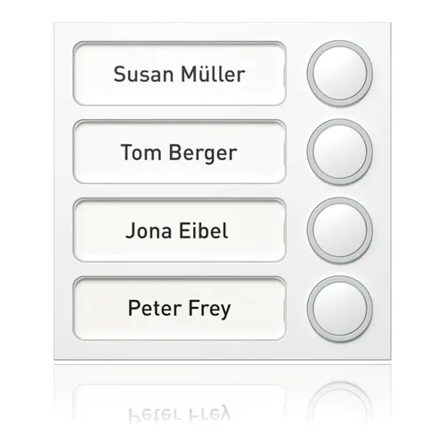 Ritto 4972112 1875470 Portier Tastenmodul - 4-Tasten Klingel, elegantes Design in Weiß und einfache Installation im Bus-System