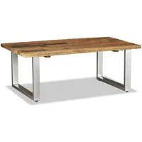 vidaXL Couchtisch Altholz Massiv 100x60x38 cm - Couchtisch im Industrie-Stil aus recyceltem Massivholz, handgefertigt und einzigartig. Robust mit Schmiedeeisenbeinen, ideal für Vintage-Liebhaber.