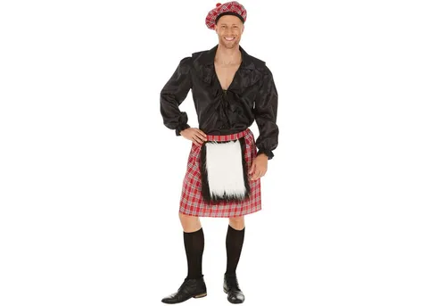 tectake® Herrenkostüm Schotte - Kostüme für Karneval und Mottopartys – verwandle Dich in einen echten Highlander mit diesem traditionellen Schotten-Outfit für einen unvergesslichen Auftritt!