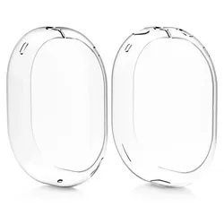 kwmobile 2x TPU Silikon Hülle für Apple AirPods Max / AirPods Max 2 Case - Kopfhörer Cover aus Silikon - Transparent - Transparent