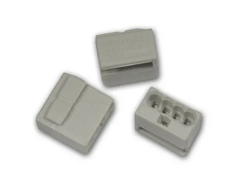 WAGO Verbindungsdosenklemme 10 WAGO Micro-Steckklemmen 4x 0,6-0,8 mm² - grau