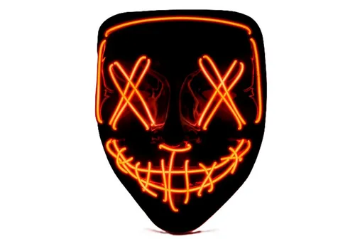 Widmann S.r.l. Verkleidungsmaske LED Maske mit Schnüren, Rot