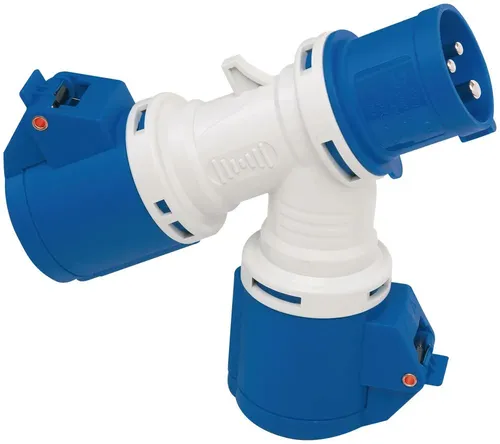 Brennenstuhl CEE Verteiler Stecker Kupplung 16A 2-Fach in blau von brennenstuhl