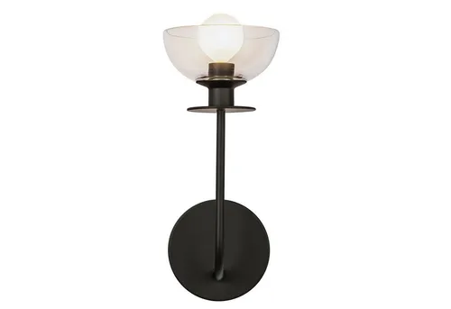 Licht-Erlebnisse Wandleuchte SOREN, ohne Leuchtmittel, Glas Metall E14 29,2 cm hoch Schwarz Modern Wandleuchte