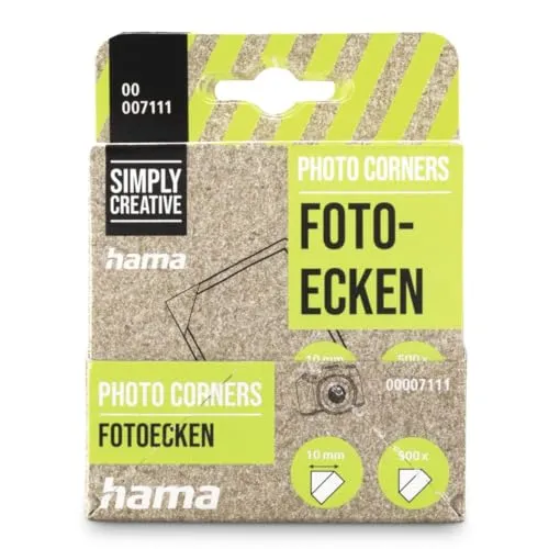Hama Fotoecken (500 Stück, selbstklebend, praktische Spenderbox, säurefrei, lösemittelfrei, geeignet für Alben, archivierungssicher) transparent