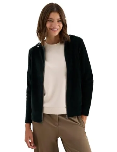 Cardigan CECIL Damen XXL - Ink Grün - Strickjacke für Damen in casual Optik mit Kapuze und seitlichen Taschen. Aus pflegeleichtem Material (78% Baumwolle) für höchsten Komfort und entspannte Looks.