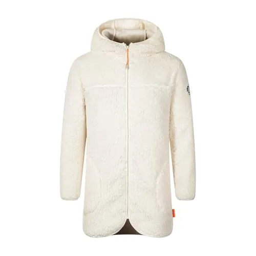 Blue Wave Damen Sherpafleecejacke Marit mit Kapuze - Wärmende Fleecejacke mit Reißverschluss in Wollweiß Größe 42