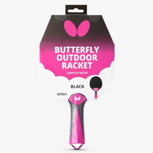 Butterfly Tischtennisschläger Outdoor Schwarz - Vielseitiger Tischtennisschläger für den Outdoor-Einsatz. Ideal für Allround-Spieler, bietet er hervorragende Kontrolle und Komfort. Perfekt für spannende Spiele im Freien!
