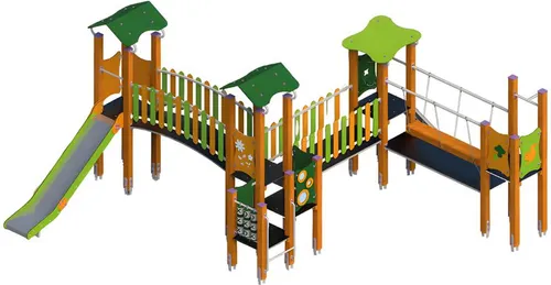 Kinderspielplatz Klettergerüst mit Rutschbahn – Erlebnisplatz für kleine Abenteurer - Ideal für Kinder von 1 bis 11 Jahren, farbenfrohes Design, moderne Bauweise, fördert die motorischen Fähigkeiten und bietet Spielspaß im Freien.