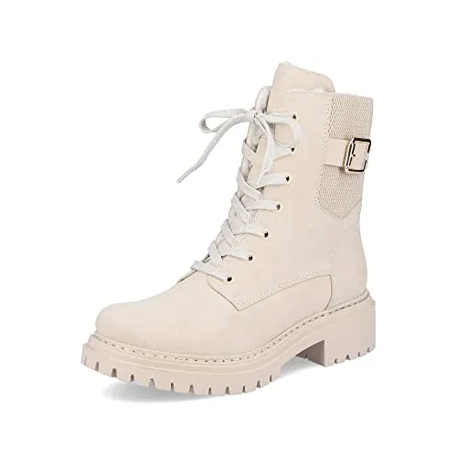 Rieker Damen Stiefelette 72631 - Beige, Größe 37 EU - Wanderschuhe mit warmem Futter und rutschfester Sohle für optimalen Halt bei winterlichen Bedingungen. Ideal für modische Outfits und bequeme Spaziergänge.