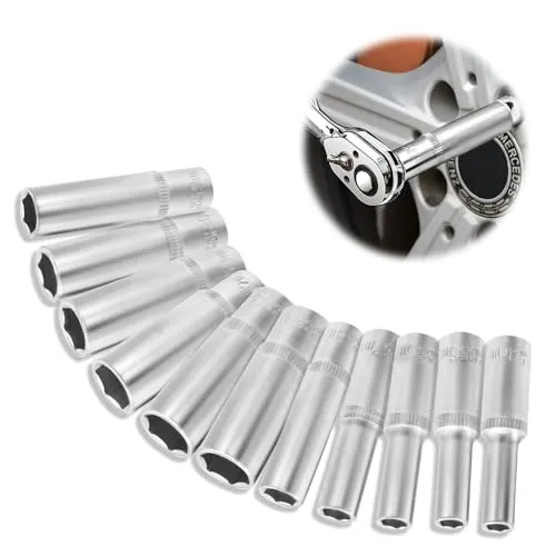 Riisoyu 11 Stück Sechskant-Stecknuss-Satz, 1/4