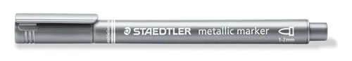 STAEDTLER 8323-81 Metallic Marker, 10 Stück im Kartonetui, silber