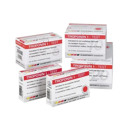CLEARTEST 6681567 Schnelltest, Troponin I (20-er Pack) - Klinische Diagnosetest-Sets, schneller und zuverlässiger Test zur qualitativen Bestimmung von Troponin I in verschiedenen Blutproben, ideal für schnelle Diagnosen.