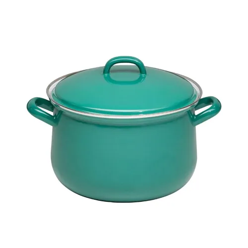 Riess Fleischtopf Ø20 cm - dark Classic nature green - Koch- & Suppentöpfe, kratzfest und leicht zu reinigen, ideal für Induktionsherde und vielseitiges Kochen.