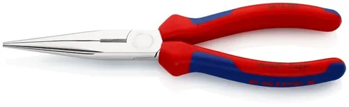 KNIPEX Storchschnabelzange 26 15 200 SB - Hochwertige Zange aus Vanadin-Elektrostahl, verchromt für Langlebigkeit, ideal für präzise Arbeiten mit spitz zulaufenden Backen und einer Schneidleistung für mittelharten Draht bis 3,2 mm.
