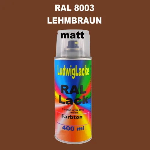 Spraydose Matt 400ml Ral 8003 Lehmbraun Metall Holz Papier Glas