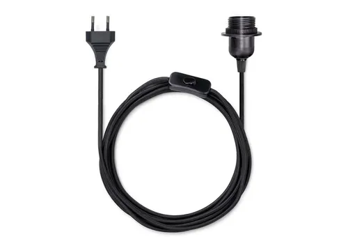 kwmobile E27 Lampenfassung m. Schalter - 5m Textilkabel - E27 Fassung Kabel Elektro-Adapter, 504,00 cm