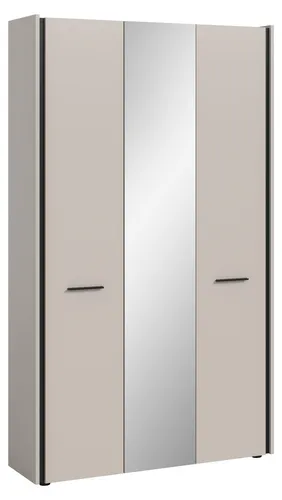 xonox.home Garderobenschrank Emil in Kaschmir Melamin 107x190x37 cm - Moderner Garderobenschrank (107x190x37 cm) in Kaschmir Melamin für Flur und Studio. Mit 2 Türen, 1 Spiegeltür und 12 Fächern bietet er viel Stauraum. Pflegeleichte Oberflächen sorgen für hohe Qualität und einfachen Komfort.