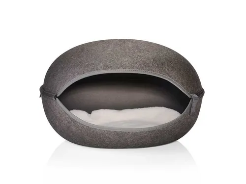 Canadian Cat Company Katzennest - uni-anthrazit, gemütliche Tierhöhle für Katzen - Moderne Tierhöhle für Katzen, ideal für große Rassen wie Maine Coon. Bietet Schutz und Geborgenheit, auch für Katzenmütter mit Kitten. Platzsparend und wandelbar zum Kuschelbett.