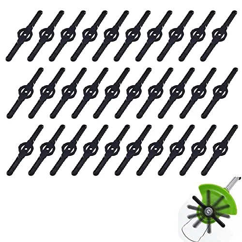 SEABABOO 30PCS Ersatzmesser Rasentrimmer Kunststoffersatzklingen Rasenmäherklinge Kunststoff Rasentrimmer Messer Universal Rasentrimmer Messer Kompatibel mit 3-in-1-Mähern, Mini-Mähern