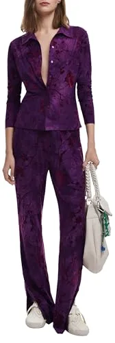 DESIGUAL Damenbluse mit langen Ärmeln in Lila von Desigual