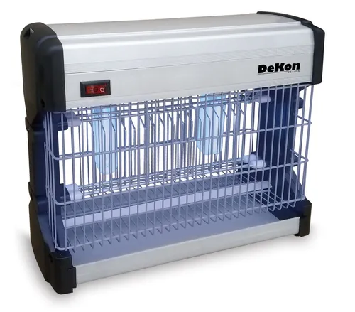 Dekon Fluginsektenvernichter EZ26 30Watt - Effektiver Insektenschutz für Räume bis 100m² mit hochleistungsfähigem Spannungs-Gitter und energiesparenden Röhren. Flexibel montierbar als Tischgerät oder an Wand/Decke.