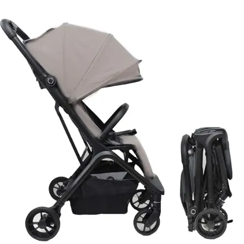 Titanium baby Buggy Pulse - von 0-4 Jahre (max 22 kg) - mit 4-fach Komfortfederung, Liegefunktion und Schnellfaltsystem (Taupe)