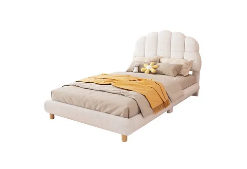 REDOM Polsterbett Kinderbett, Plush, niedliches Kopfteil (90*200cm, Flachbett 90x200cm), ohne Matratze