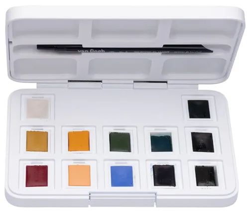 ROYAL TALENS Aquarellfarbe Van Gogh, 12er Gedeckte Farben - Set mit 12 hochwertigen Aquarellfarben in gedeckten Tönen, ideal für kreative Projekte und Maltechniken. Perfekt für Künstler und Hobbyisten.