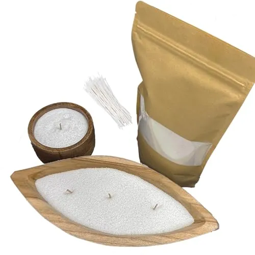 WonderWax Pflanzlicher Kerzensand 500g mit 10 Dochten a 5 cm