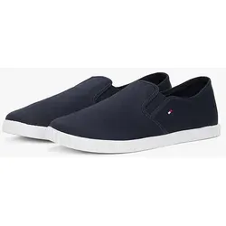 Tommy Hilfiger Damen Slipper Sneaker Canvas - Stilvoller Slip-On in Blau (Space Blue), Größe 38 - Damen-Sneaker aus 100% Baumwoll-Canvas, ideal für jeden Anlass mit optimaler Passform und hohem Tragekomfort. Perfekt für Alltagslooks und besondere Events!