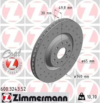 Zimmermann Bremsscheibe SPORT Z 600.3243.52