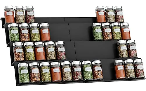 NCKIHRKK Gewürzregal Schublade 8er-Set - Praktisches Gewürzregal für Schubladen, ausziehbar von 30,4cm bis 60,8cm, mit 4 Etagen für optimale Raumnutzung und einfache Sichtbarkeit der Gewürze.
