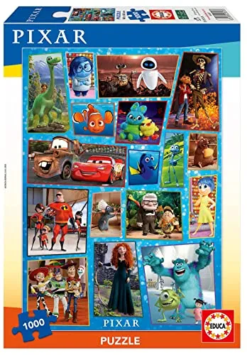 Educa 18497, Pixar Filme, 1000 Teile, Puzzle für Erwachsene und Kinder ab 10 Jahren, Comics, Kinderfilme