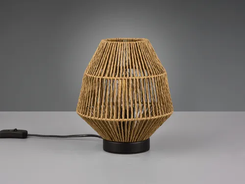 Skandinavische Nachttischlampe MIKI, 20cm Rattan-Optik in bronze von RL