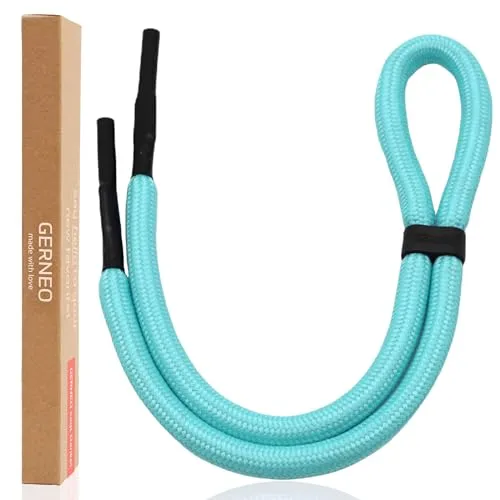 GERNEO® – ORIGINAL – schwimmfähiges Sport Brillenband Neopren – leuchtet im Dunkeln – verstellbar mit Kabelzug – wasserfestes Sportbrillenband & fester Halt für Wassersport (Hellblau)