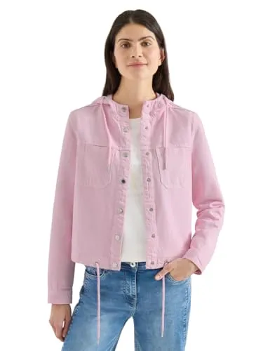 Cecil Damen Overshirt mit Kapuze und Tunnelzug - Stylisches Denim Overshirt für Damen mit Kapuze und Tunnelzug. Ideal für lässige Outfits und den sportlichen Look, perfekt für jede Gelegenheit.