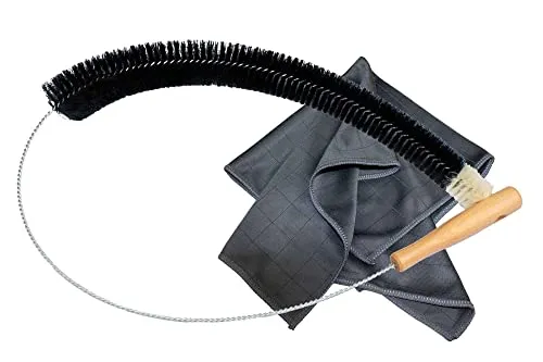 Muxel Ziegenhaar Heizkörperbürste - Langer Bürstenkopf mit Carbon Heizkörpertuch Radiator Bürste