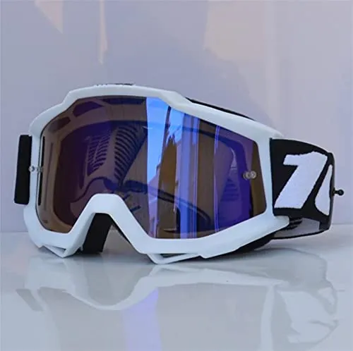 Youehsent Motocross Brille,Motorradbrille Motocross Goggles Gläser Off Road Dirt Bike Motorrad Helme Goggles Ski Sport Gläser Mountainbikebrillen Motorradbrillen (Color : White)
