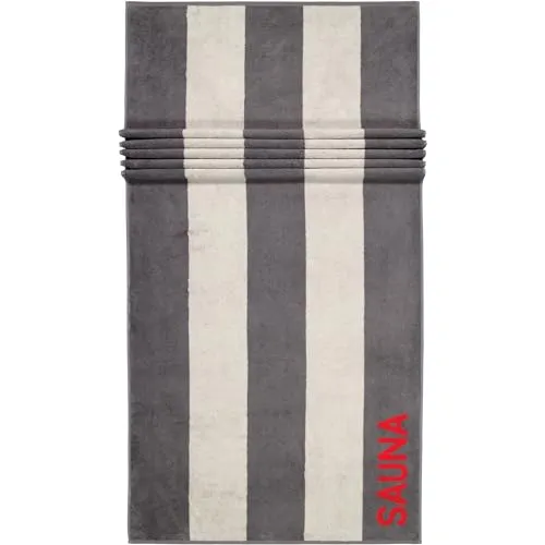 Cawö Saunatuch 599 anthrazit-rot - 72 - Saunatuch aus 100% Baumwolle, pflegeleicht und trocknergeeignet, in edler Doubleface-Optik für höchsten Komfort.