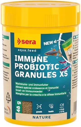 sera Immune Probiotic Granules XS 100 ml | Probiotisches Wachstumsfutter für Zierfische bis 4 cm | Förderung von schnellem Wachstum & brillanter Farbausprägung | Ideal für Zucht & Fischgesundheit