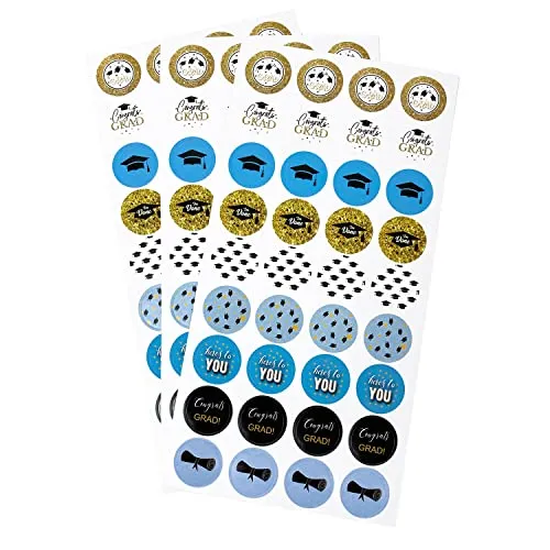 Oblique Unique® Congrats Grad Sticker Abschluss Deko Aufkleber 108 Stück für Schule Graduierung Abschlussfeier Feier Party Geschenk Dekoration