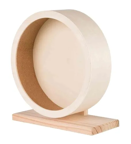 Produktbild TRIXIE Laufrad für Hamster mit Kugellager – geschlossene Korklauffläche – leise & gleichmäßig – unbehandeltes Holz – ø 28 cm – tiergerecht geprüft