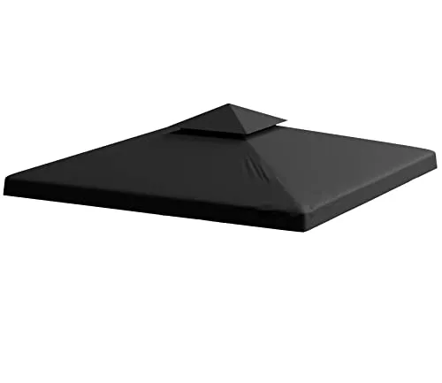 Pavillondach Ersatzdach 3x3m in Anthrazit - Wasserabweisendes Pavillondach mit Kamindach für optimale Luftzirkulation, ideal für Gartenpavillons, schützt vor Regen und sorgt für Langlebigkeit.