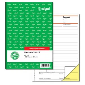 sigel® Rapport SD025, DIN A5 hoch, 2 x 40 Blatt, selbstdurchschreibend
