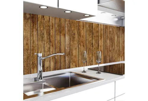 danario Küchenrückwand selbstklebend - Matt - Holzlatten Design - Spritzschutz für die Küche, einfach anzubringen und abwischbar. Ideal für Mietwohnungen dank ablösbarem Kleber, kratz- und hitzebeständig.