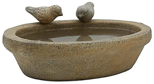 Möbelbörse Vogeltränke Vogel Bad Tränke Futterstelle Vogelbecken Garten Terrasse Balkon Bienen - Keramik - 27x20cm