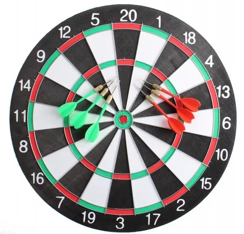 Masterdarts Unisex Kinder 140186 Dartspiel Dartscheibe mit 6 Dartpfeilen Dartboards Sport Game 40 cm, Schwarz, Einheitsgröße