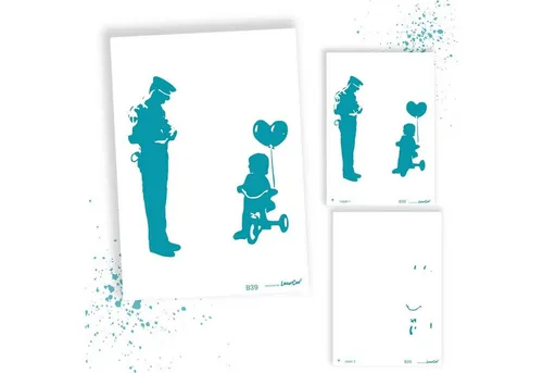 LaserCad Motivschablone BANKSY Streetart für Graffiti, Airbrush, Deko